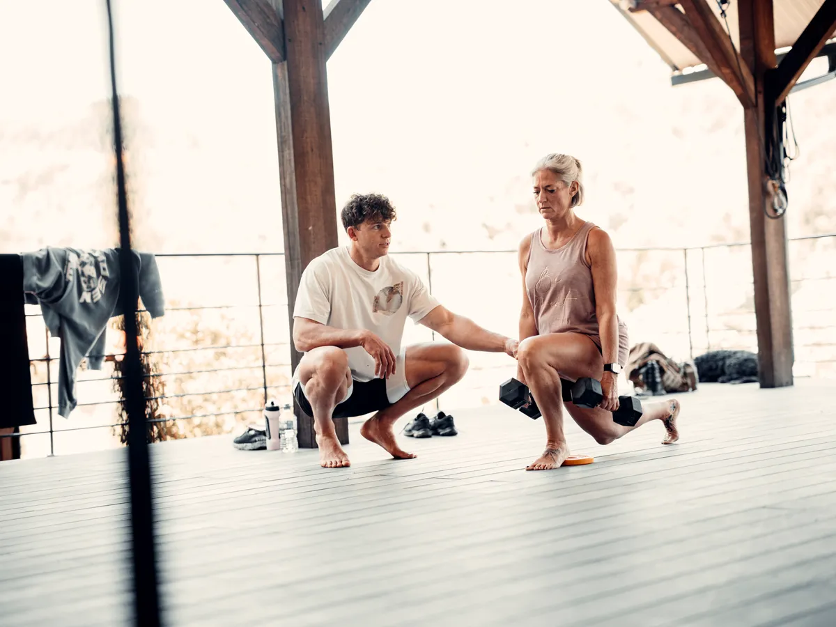 Alessandro Gibilaro demonstrating somatic movement during a session at Elysium Retreats